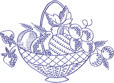Fruit Bucket Free Embroidery Design